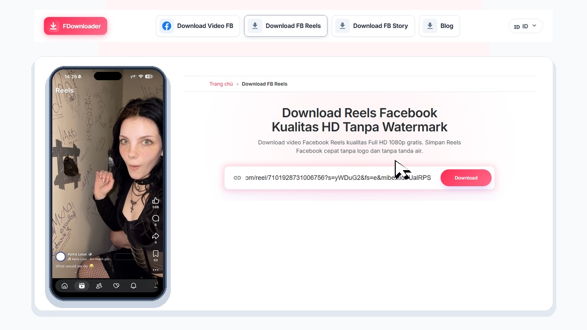 FDownloader ID Reels AutoFill
